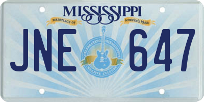 MS license plate JNE647