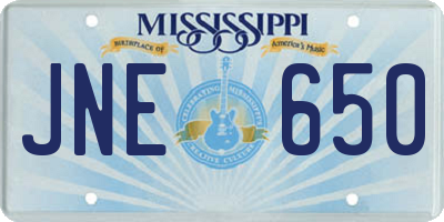 MS license plate JNE650