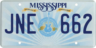 MS license plate JNE662