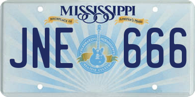 MS license plate JNE666