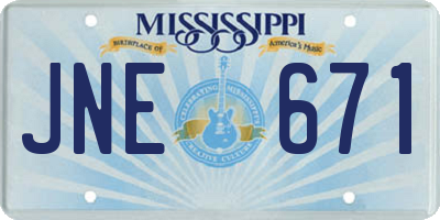MS license plate JNE671