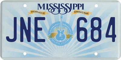 MS license plate JNE684