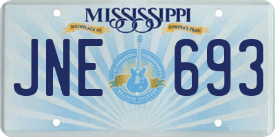 MS license plate JNE693
