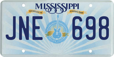 MS license plate JNE698