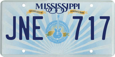 MS license plate JNE717