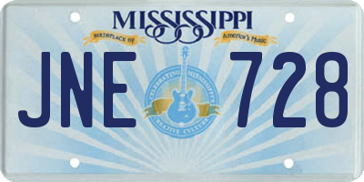 MS license plate JNE728