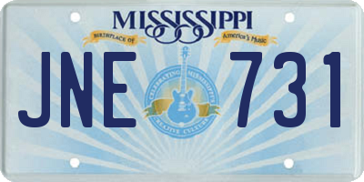 MS license plate JNE731