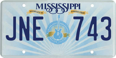 MS license plate JNE743