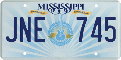 MS license plate JNE745