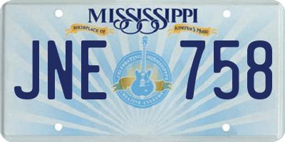 MS license plate JNE758