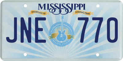MS license plate JNE770