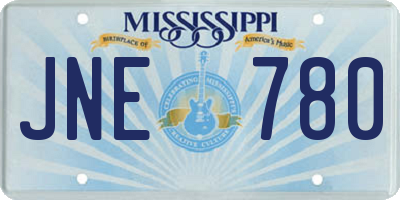 MS license plate JNE780