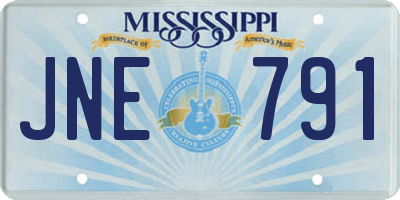 MS license plate JNE791
