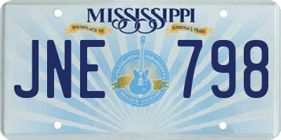 MS license plate JNE798