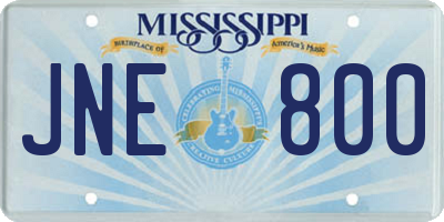 MS license plate JNE800