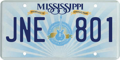 MS license plate JNE801