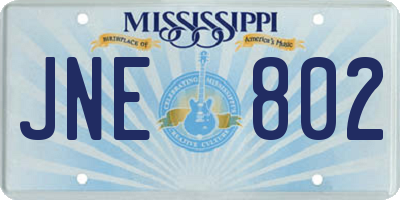 MS license plate JNE802