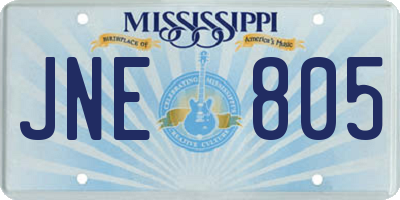 MS license plate JNE805