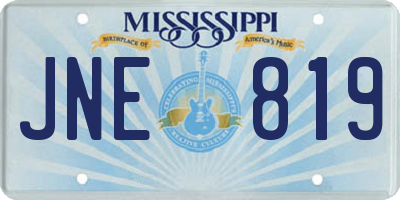 MS license plate JNE819