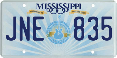 MS license plate JNE835