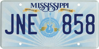 MS license plate JNE858