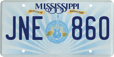 MS license plate JNE860