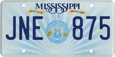 MS license plate JNE875