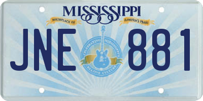 MS license plate JNE881