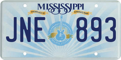 MS license plate JNE893
