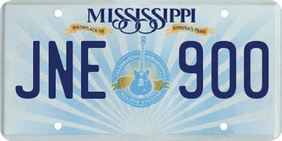 MS license plate JNE900