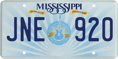 MS license plate JNE920