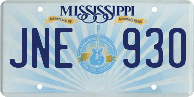 MS license plate JNE930