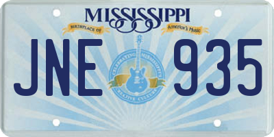 MS license plate JNE935
