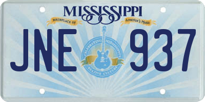 MS license plate JNE937