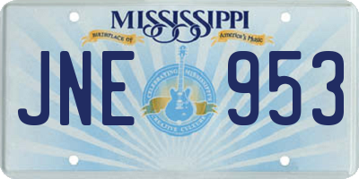 MS license plate JNE953