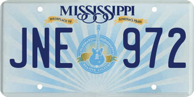MS license plate JNE972