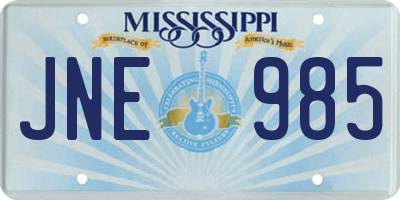 MS license plate JNE985