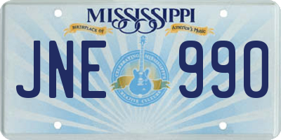 MS license plate JNE990