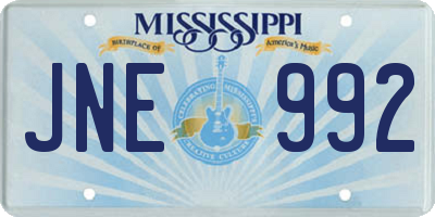 MS license plate JNE992