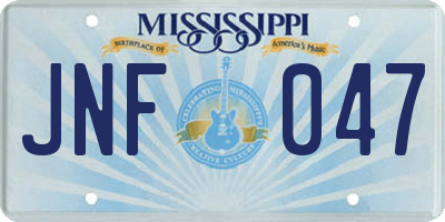MS license plate JNF047