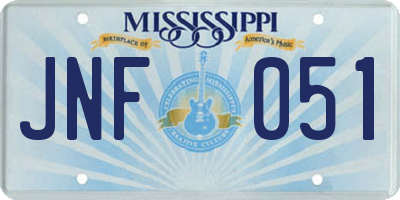 MS license plate JNF051