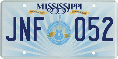 MS license plate JNF052