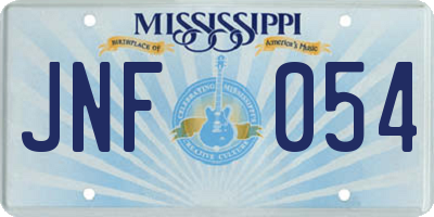 MS license plate JNF054