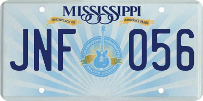 MS license plate JNF056
