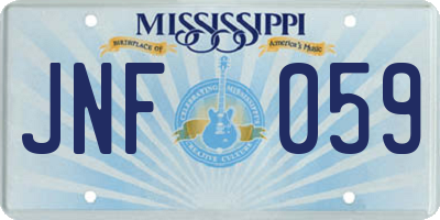 MS license plate JNF059