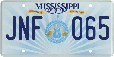 MS license plate JNF065