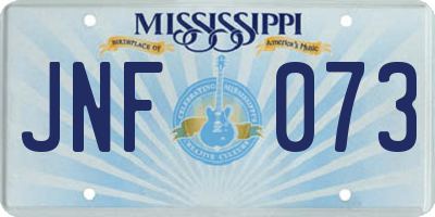 MS license plate JNF073