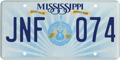 MS license plate JNF074