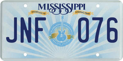 MS license plate JNF076
