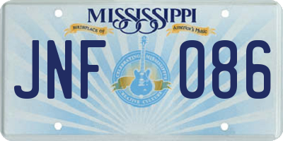 MS license plate JNF086